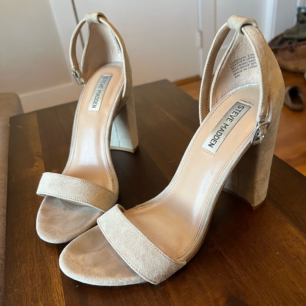 Steve Madden Nude Suede Heels